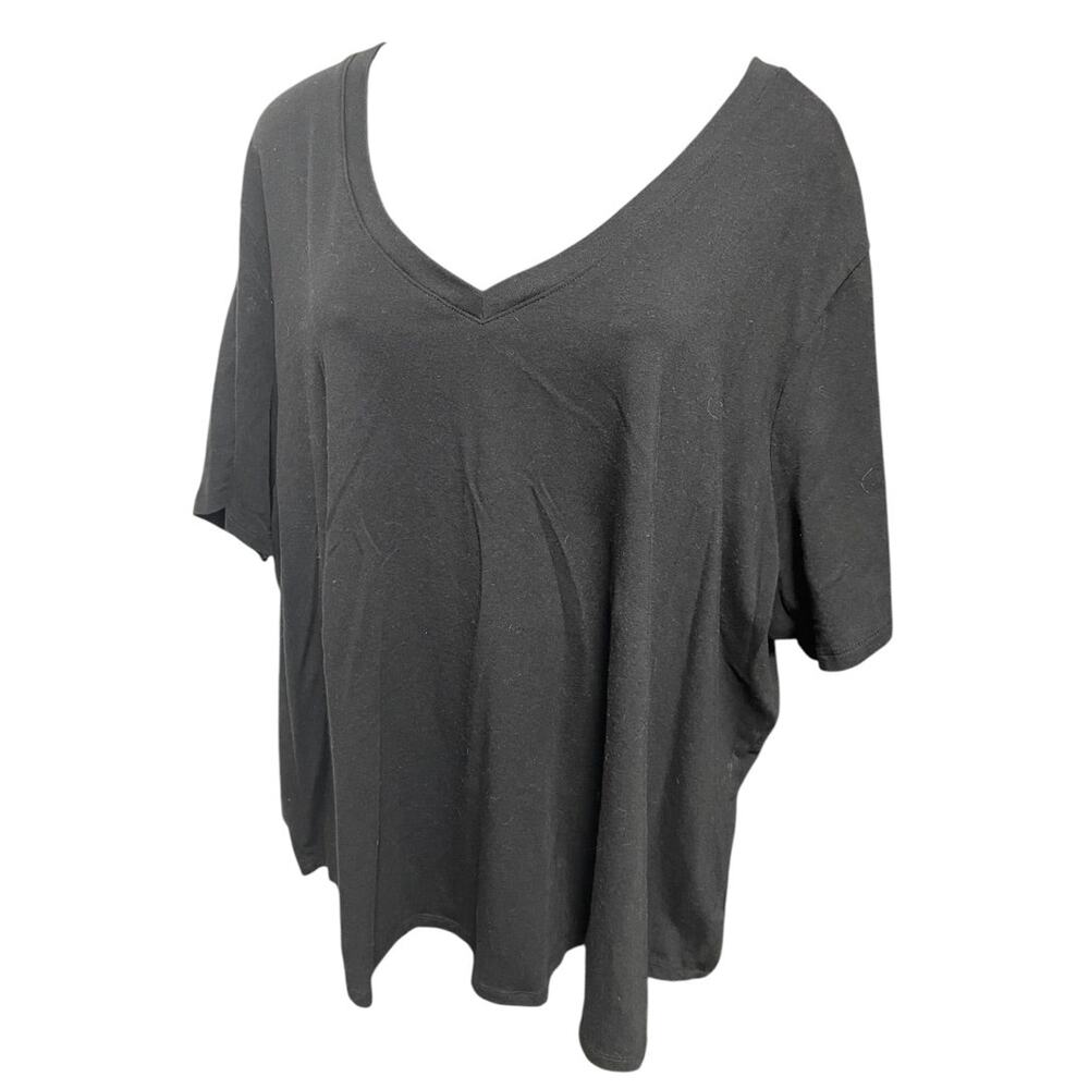 4X (28W-30W) Terra & Sky Womens Short Sleeve Black Tshirt